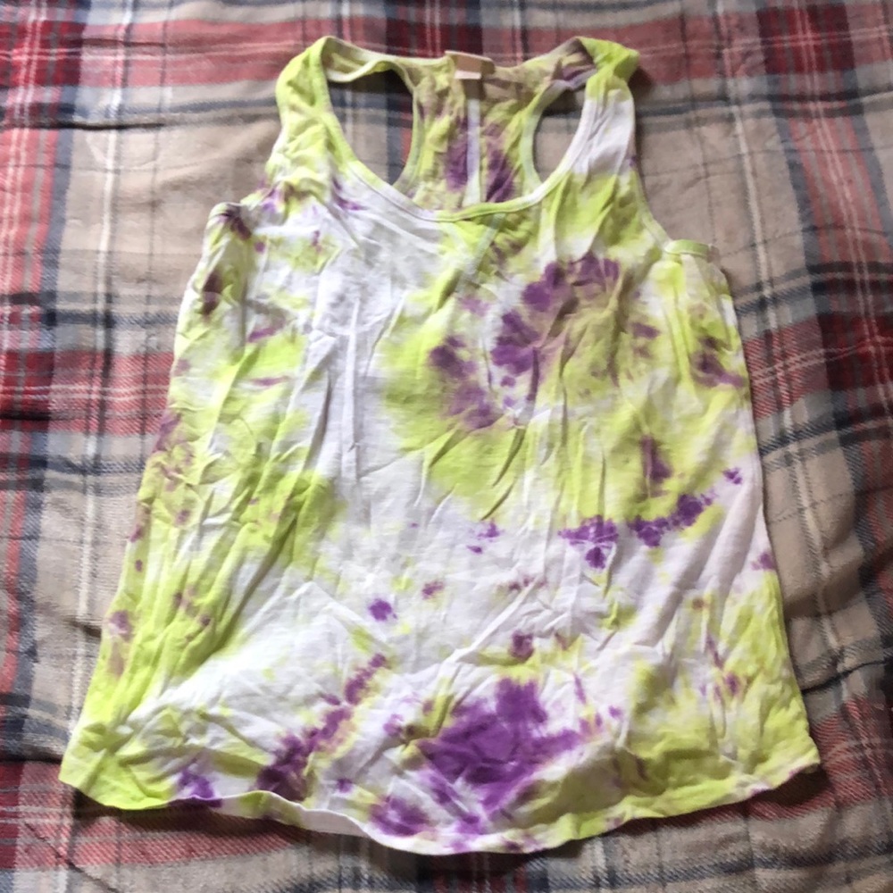 Hand tie dyed racer back top